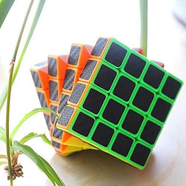 SAYTAY CFMOUR Speed Cube 4x4x4, Glat Magisk Kulfiber Sticker Speed Cubes, Forbedret Version Sort ST-001[YJD]