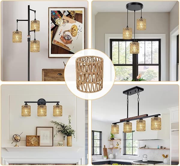 Boho hængende papirskærm gulvlampe 60cm x 2[YJD]