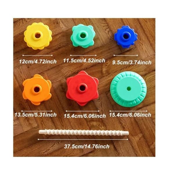 Spin Stacking Legetøj, Regnbue Spin Stabeltårn, Pædagogisk Spin Stabling Legetøj, Regnbue Stabelringe, Baby Stabellegetøj, Nem at bruge[YJD] Rainbow