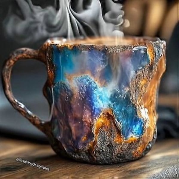 Mineralkrystall Kaffeekrus, Flerfargede Kaffeekrus Med Håndtak For Hjem & Kontor