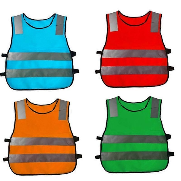 2 stk. Reflekterende sikkerhedsveste til børn [HK] Orange-red