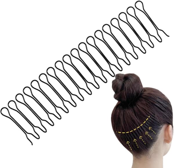 Usynlige hårstylingkammer - Bølgete U-formede pinner for brudelooks | Legeringsmateriale med sikkert grep, lett hårfestetilbehør C