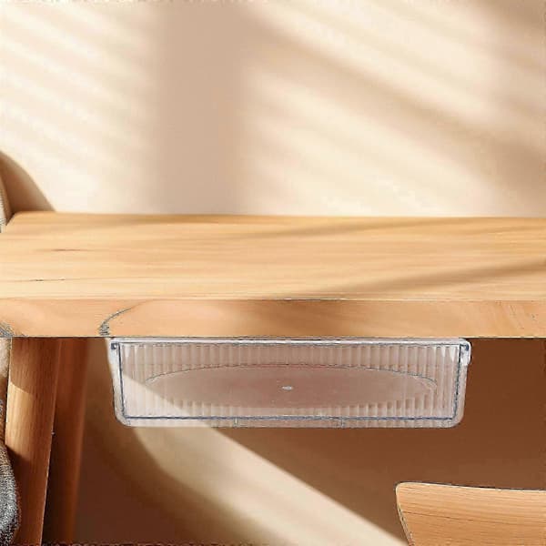 Låda under skrivbordet, vit plast, 32,3x22,7x6,2cm, förvaringslåda för kontor kök sovrum, 1 set[YJD]