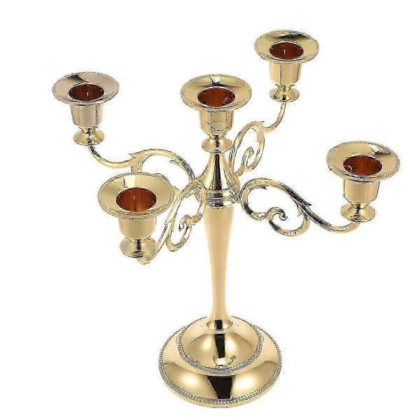 Klassisk ljusstake i legering för bröllops- och heminredning, guld 25x17x5cm[YJD]