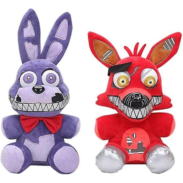 Foxy Piraten + Nightmare Bonnie + Freddy Fazbear + Chica Set Fem Nights At Freddy's Plyschset Fnaf Plushies Fnaf Leksaker Sister Location För Barn 1