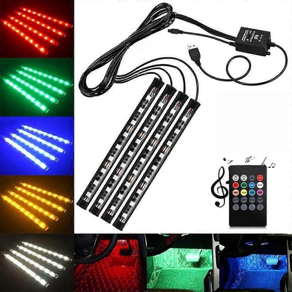 RGB LED-slingor 4x DC12V 9 lysdioder USB-driven [YJD]