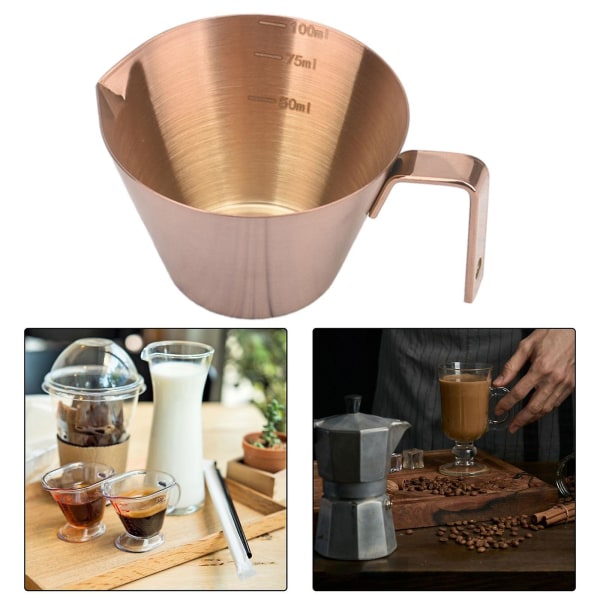 Espresso hällkopp Espresso måttkopp Te Enkel pip i rostfritt stål Kaffe mätkopp Restaurang Mjölkkanna kopp