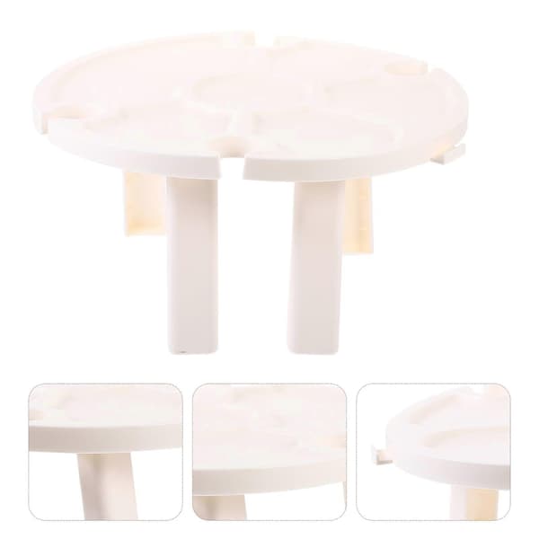 Kompakt hopfällbart bord bärbart vitt plast 1 st 5.5X11.8X11.8in[YJD] White