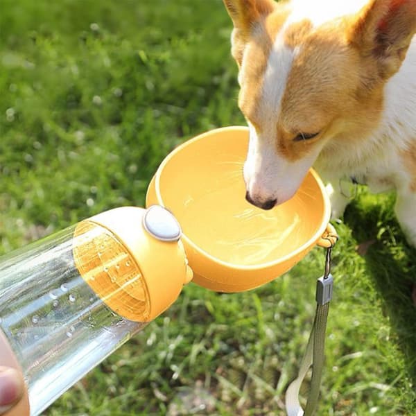 Hundefoderdispenser - Bærbar vandflaske til hunde - Bærbar vanddispenser til hvalpe, lækagesikker vandbeholder (YJD)