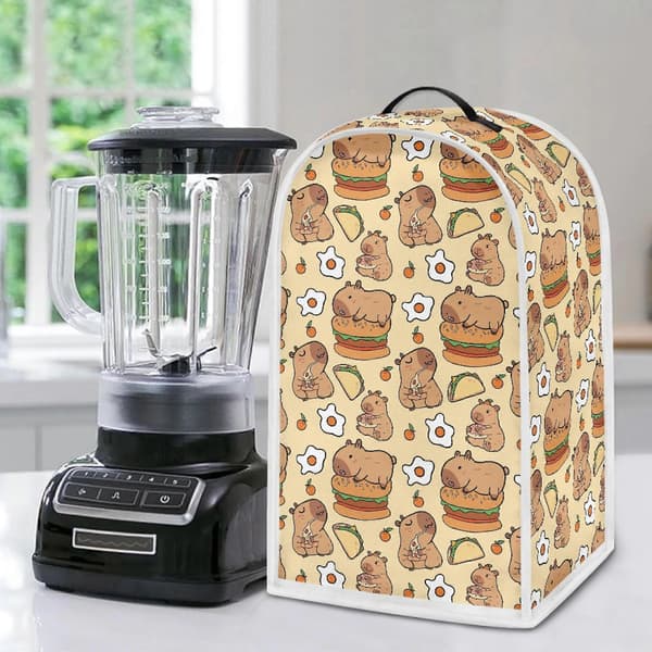 Capybar Burger Mönster Vikbart Mixeröverdrag för Köksbänk Polyester, Tvättbart, Multifunktionellt[YJD] Capybar Burger Pattern