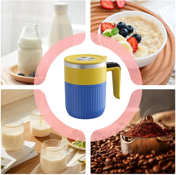 Automatisk kopp - Batteridriven magnetisk omrörningsmugg | Termisk innerfoder i rostfritt stål, snabb dryckesblandare för honung och te, teknisk present för[YJD]