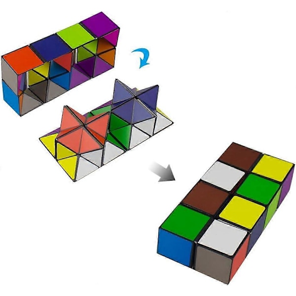 Magic Star Cube, SHONCO 2 in 1 Combo Infinity Cube -lelu, muuntava geometrinen palapeli 3D-koottava Fidget-stressin ja ahdistuksen lievitys Magic Puzzle Cu[YJD]