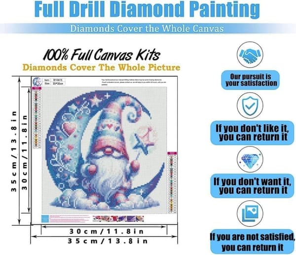 DIY Diamantmaleri Kit 5D Full Drill 35x35cm Veggdekorasjon[YJD]
