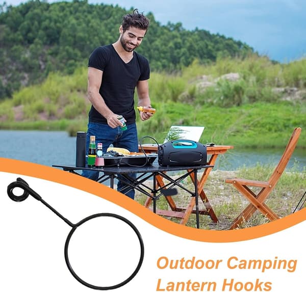 Lygtekrogophæng - Robust bærbar campinglygteophæng i jern | Multifunktionelt campingudstyr Nem installation krog til M[YJD]