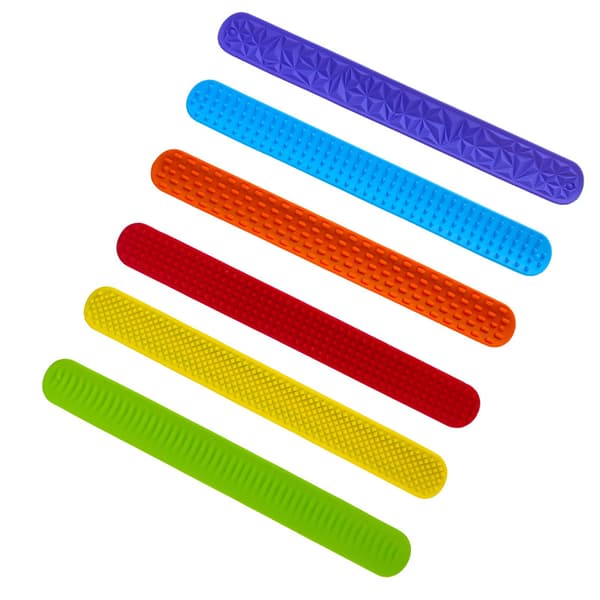 Texturerade silikonarmband (6-pack) för ångestlindring, autismstöd och ADHD-hantering.[YJD]