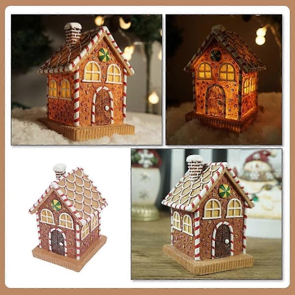 Lysende Peberkagehus Julefigurer Peberkagehus Figur [YJD] Brown 13.5x10.5cm