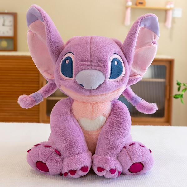 Kæmpe Engel og Stitch plysfjollede legetøjsfigurer kawaii dyrepar sovepude blødt materiale legetøj børnegave kk