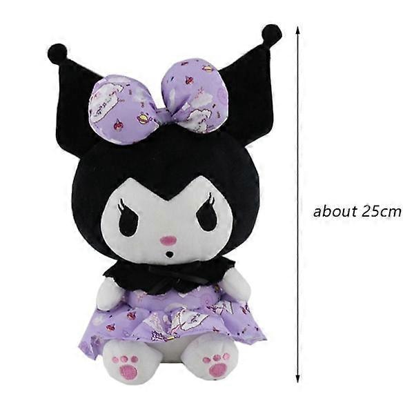 Söta My Melody Cartoon Kuromi Plyschleksaker_v (YJD) Green Purple Skirt