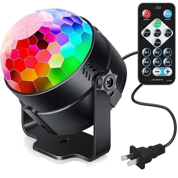 Diskokule Dekor Strobe LED Festlys, 8 Moduser Disko DJ Lys for Fester Dekorasjoner Hjemmedans, Lydaktivert[YJD]