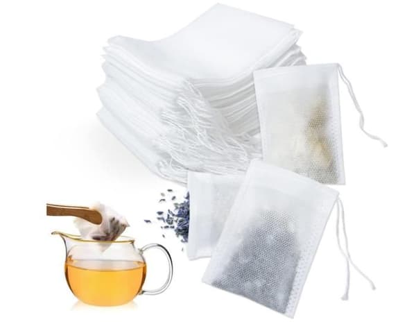 Förpackning med 400 engångsfilter för te, engångsfilter med dragsko, engångstebags, tefilter för löst te och kryddor (7 cm x [YJD]