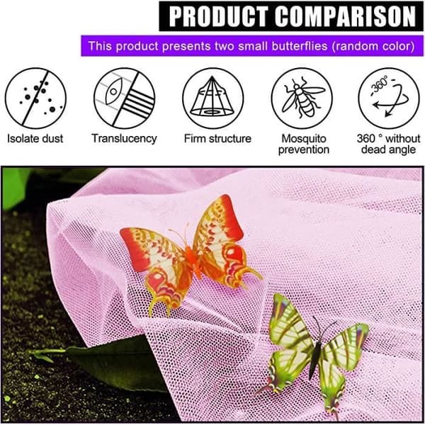 Myggnett - ZGEER - Rosa - Polyester - Rund - Romantisk stil (YJD)