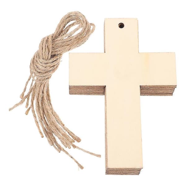 Utstansede trekors for DIY kunst og håndverk 20 stk blanke beige biter [YJD]