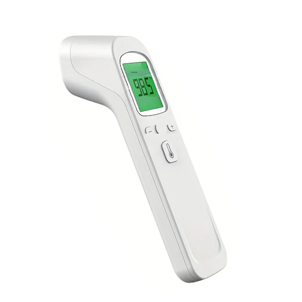 Berøringsfri Digitalt Termometer for Baby og Voksne, Temperaturalarm, Panne, Innendørs, Infrarød, Multifunksjon White