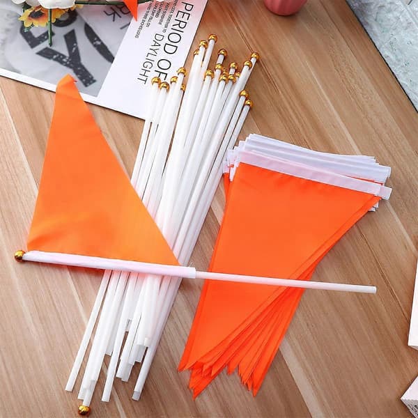 Trekantet flaggbanner for festdekorasjon 100 stk oransje [YJD]