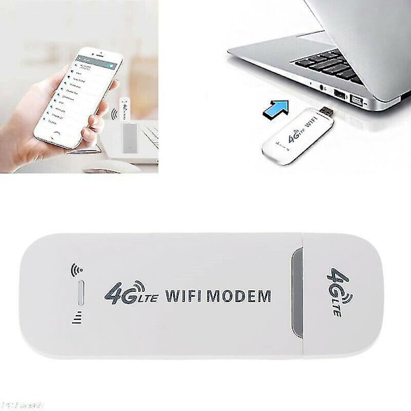 Olåst 4g Lte Usb Modem Mobil Trådlös Router Wifi Hotspot Simkortplats[YJD] White 1 Pc