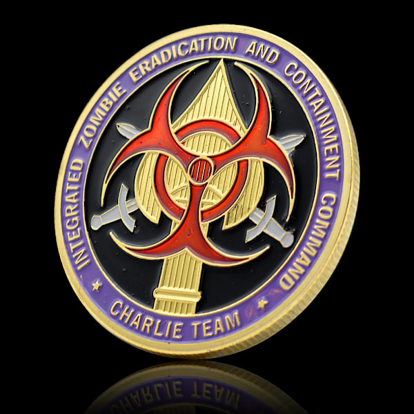 Zombie Challenge Coin Biokemisk Krise Markører Mindemedalje Skyd Hoved Badge Souvenir Gave Desktop Metal Ornament(YJD) 1pc