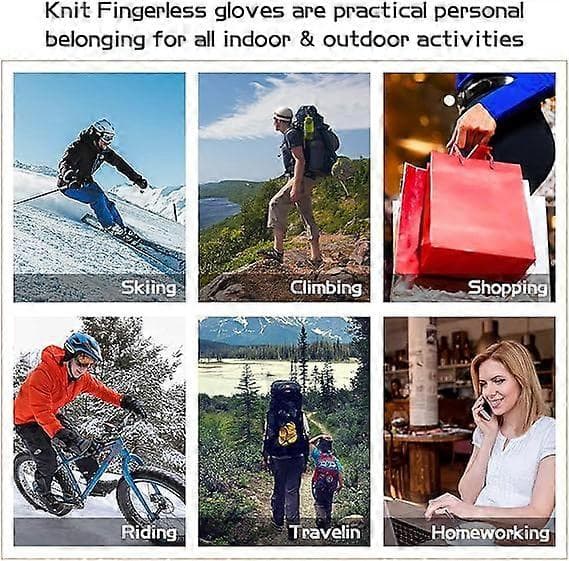 Termiska Fingerlösa Ullhandskar, Konvertibla Vantar för Sms:ande, Vintervarma [YJD]