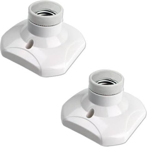 Garagelamphållare E27 2-pack plast för taklampor inomhus AC 230V[YJD]