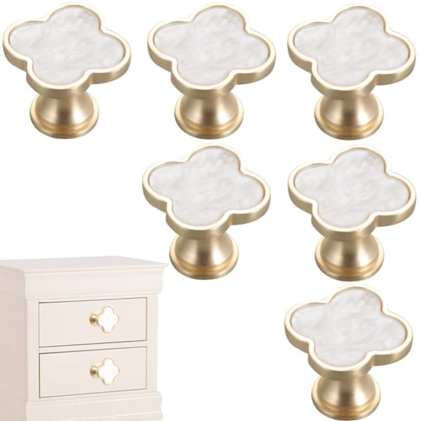 Clover-knapper Firekløverhåndtak 6 stk 6 stk [kk] 6pcs 6pcs