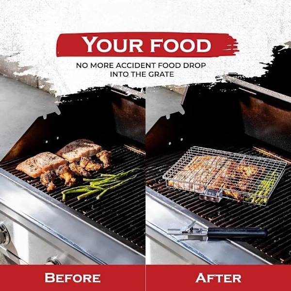 Grillkorg Rostfritt Stål Stor Hopfällbar Grillkorg Bärbar Utomhus Camping BBQ Rack för Fisk Matlagnings Tillbehör (YJD) A