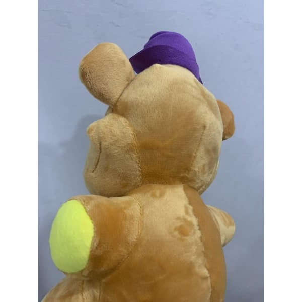 10 tum söt nattplysch - Lila hatt Golden Freddy plyschleksaker - Bedårande Withered Bear plysch Fredbear pojkar  (YJD)