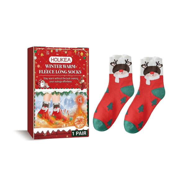 Houkea Jul Vinter Termiske Sokker, Vinter Utendørs Ski Vinter Varme Føtter Julegave Strømper[YJD] 2PCS