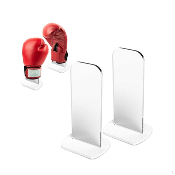 2 Stycken Boxningshandskar Displayställ Akryl Handskhållare Hållbar Fighting Showcase för[YJD] white