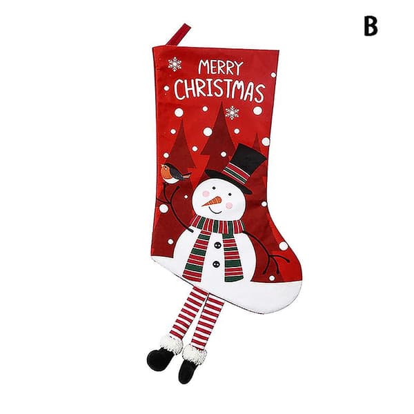 Julstrumpa Jultomte Strumpor Stor Kapacitet Presentpåse Hängande Juldekor[YJD] Red B