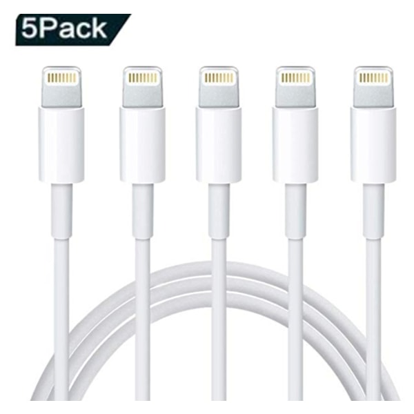 5 st 1m iPhone 5 &,6,7,8,X/Xs/11 Laddningskablar [YJD]
