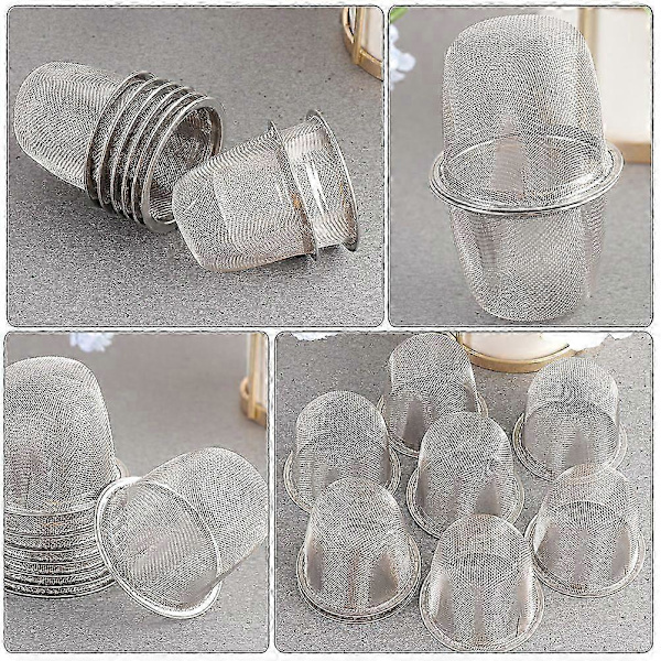 10 stk. tefilter i rustfrit stål, finmasket tefilter, metaltefilter, teinfuser god [YJD]