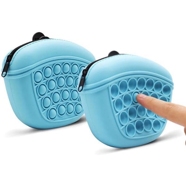 Stor kapasitet silikon hundegodbiterpose med belteklips og trykknapplukking, blå, for trening/turgåing (YJD)
