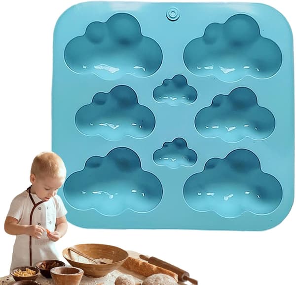 Skyform - Isbitbrett Silikon Fondantformer | 3D Skyform 8 Hulrom Fondantform Isbitbrett, Non-Stick Pudding Kjeks Stensiler Baking for[YJD] Blue