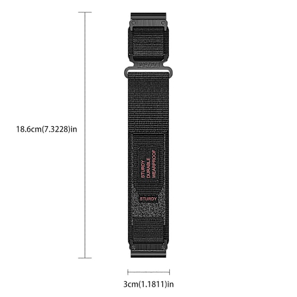 Til Garmin Tactix 7 Pro/ Fenix 7X/ 6X Pro/ 5X Plus Urrem 26mm Nylon Armbåndsrem[HK] Black