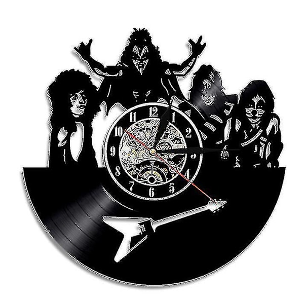 Kiss Band Vinyl Plateveggklokke