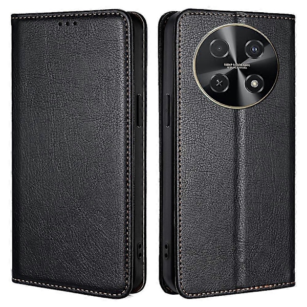 För Huawei nova 12i 4G Fodral Magnetisk Automatisk Stängning Läder Plånbok Telefonfodral[HK] Black