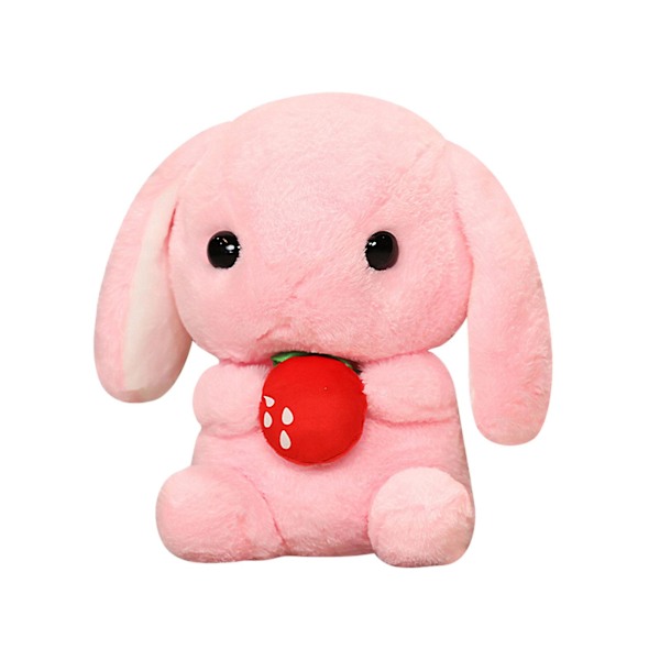 Plushleker for barn, kurvfyll, gaver, bamser, kanindukker, myke og søte kaninplussjeleker, gaver til småbarn (YJD) Pink