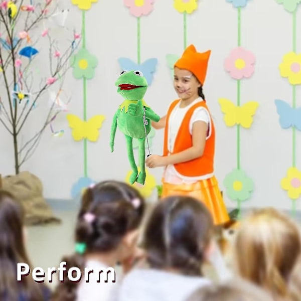 Kermit Grodan Handdocka, Groddocka i Plysch, Mupparna, Mjuk Groddocka Lämplig För Rollspel -grön, 61 cm kk