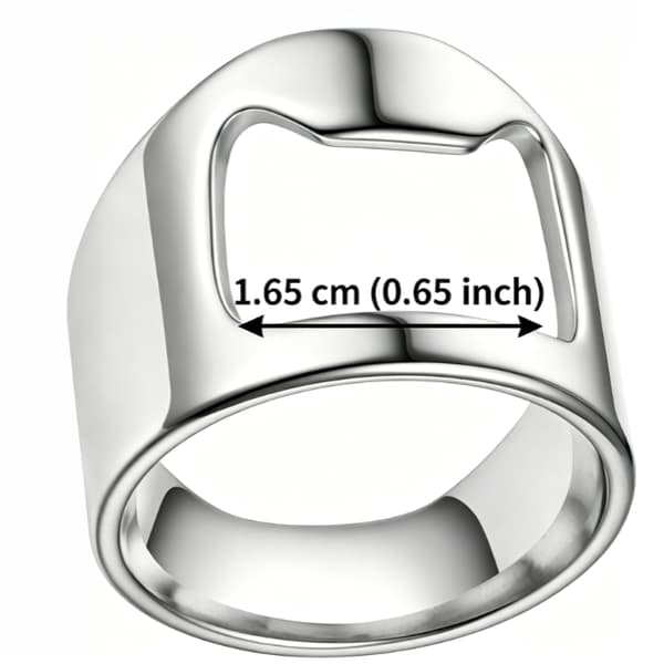 Hienostunut ja elegantti baarimikon pullonavaajasormus. Sormityyppinen pullonavaaja. (JYD)