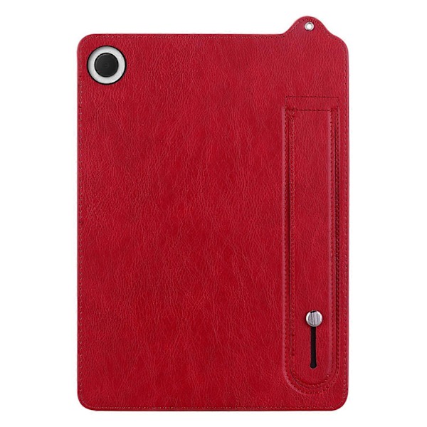 Til Samsung Galaxy Tab A9 X110 X115 Etui Håndrem Støtteben Læder Tablet Cover - Grå[HK] Multicolor Red
