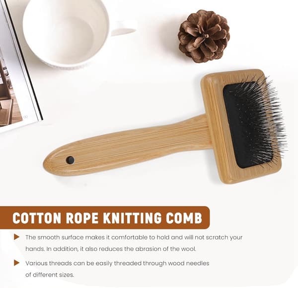 Weaving Comb Macrame Slicker Brush Cotton Rope Open Knots Knitting Comb Accessories DIY Braided